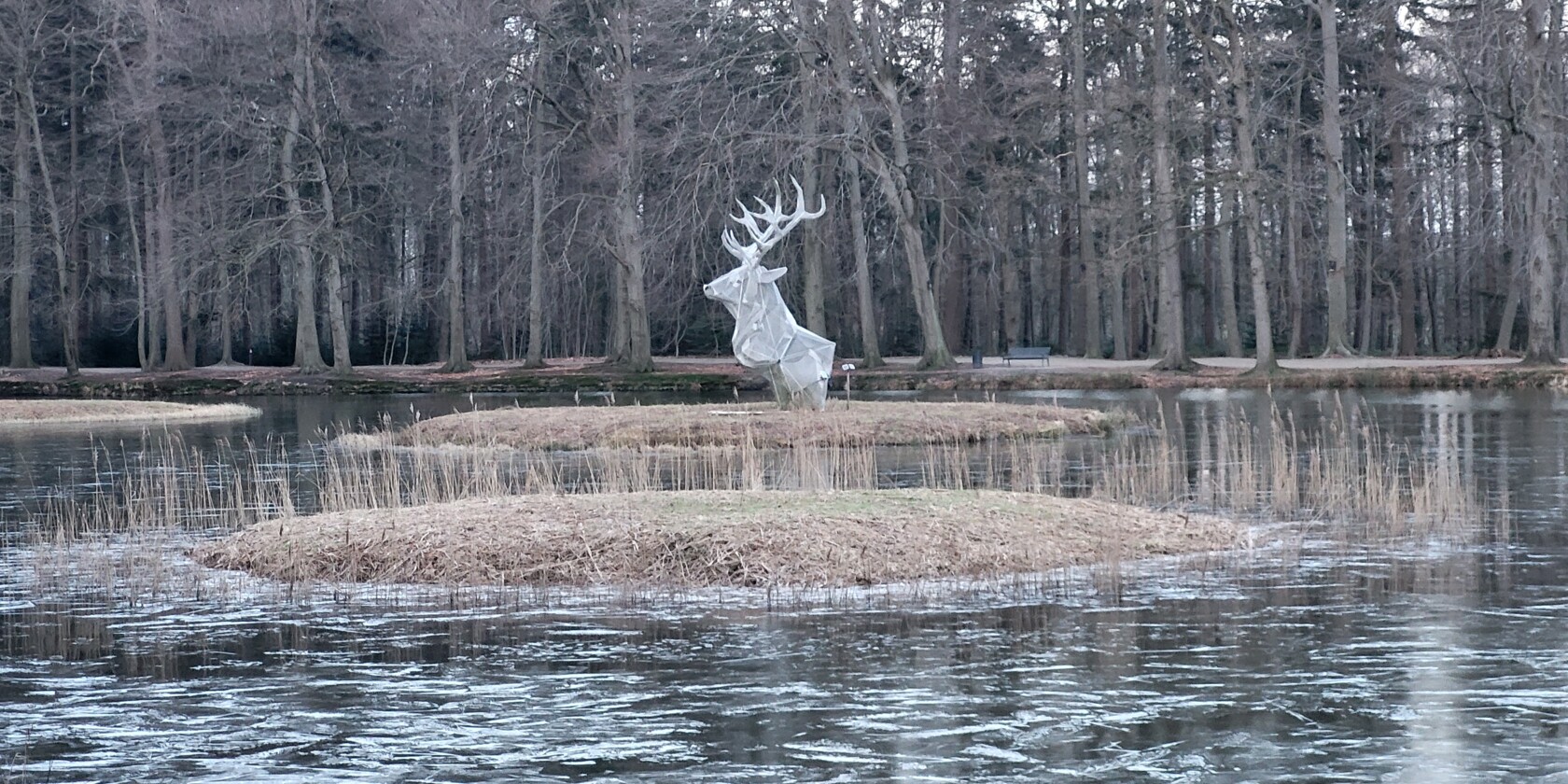 Kurfürsten-Runde, Sögel - Hümmling-Pfade, Schlossteich Clemenswerth Hirschkopf 